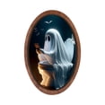 thumbnail image 2 of Vintage Halloween Decor Spooky Ghost Wall Art 12 Inch Wooden Hanging Decor Halloween Decorations for Home Seasonal Wall Hanging Ornament for Living Room Bathroom, 1 Pack, 2 of 8