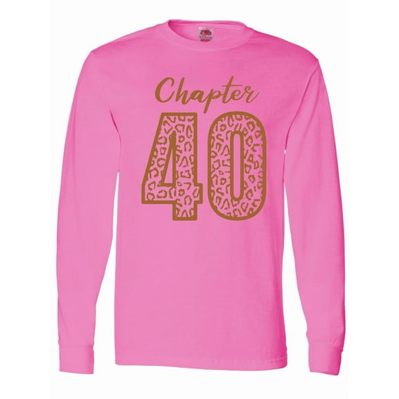 Inktastic Chapter 40 Fortieth Birthday Leopard Print Long Sleeve T-Shirt