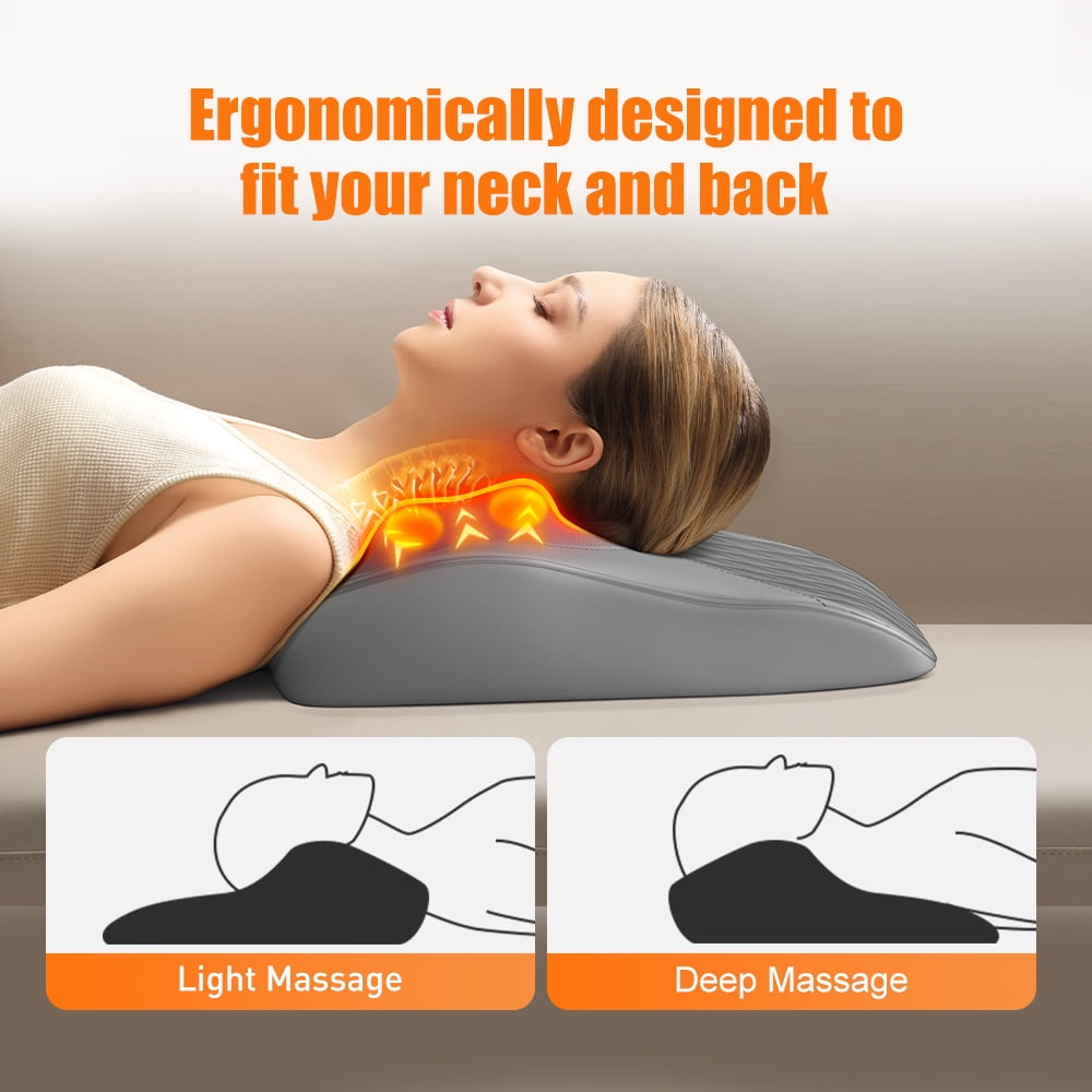 Nuvrek Shiatsu Neck and Shoulder Massager Pillow with 3D Deep Tissue Kneading
