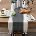 thumbnail image 3 of Black Dobby Stripe Ribbed Table Runner 13x108, 3 of 3