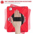 thumbnail image 3 of Funda para iPad Pro 11 2025 / 2024, Silicona Anti-caída + Capa Protectora de PC con Asa, Correa para el Hombro, Funda Protectora Resistente a Golpes y Tres Pruebas para Tablet, Rojo, 3 of 6