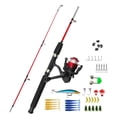 thumbnail image 2 of de pesca para niños con señuelos accesorios de pesca caña de pesca telescópica portátil y carrete para niños principiantes principiantes Caña de pesca roja, 2 of 8