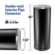DuraVent DVL 6DVL-48 6 Inch Galvanized Steel Double Wall Stove Pipe, Black