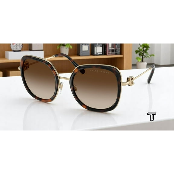 Ralph Lauren RL 7088 Metal Womens Square Sunglasses Dark Havana 54mm Adult