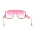 thumbnail image 2 of Multi Panel Shield Drop Temple Plastic Curved Top Racer Sunglasses All Pink, 2 of 4