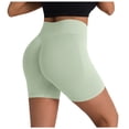 thumbnail image 2 of Mnuaqn Workout Gym Shorts Women, High Waisted Seamless Butt Lifting Scrunch Butt Sports Shorts (Mint Green, L), 2 of 5