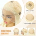 thumbnail image 3 of CREAMILY 28 Inch Long Lace Front Wig 13x3 Synthetic Deep Wave Glueless Wig for Women Pre Plucked Natural Hairline Heat Friendly Tangle Free Light Blonde, 3 of 8