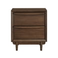 thumbnail image 2 of 2-Drawer Wood Nightstand with Walnut Finish and USB Port / Add Mid-Century Charm to Bedroom, 2 of 3