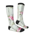 thumbnail image 3 of Easygdp Vintage Wood with Floral Soccer Socks Sport Knee High Socks Calf Compression Athletic Socks for Men and Women, 3 of 9