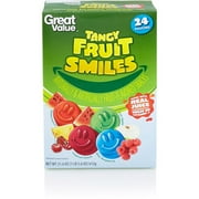 Great Value Tangy Fruit Smiles Pouches, 21.6 Oz., 24 Count