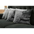 thumbnail image 5 of Ambesonne Black and White Throw Pillow Cover 4 Pack, Fishing Boat, 18", Grey, 5 of 5