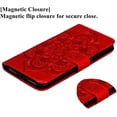 thumbnail image 5 of Mandala Case for iPhone SE(5G) 2022 iPhone 7 iPhone 8 iPhone SE 2020, Premium Leather Flip Wallet Card Slots Magnetic Stand Ultra Slim Case with Lanyard, Embossed Flip Cover-Red, 5 of 16