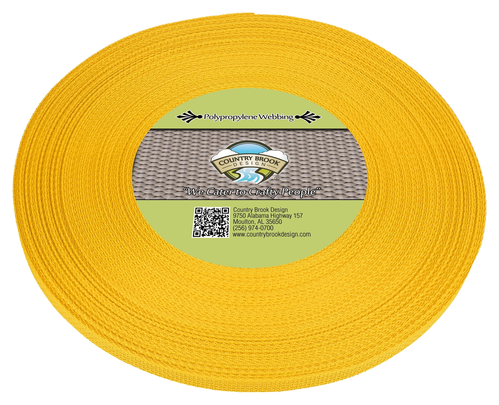 Country Brook Design® 1//2 Inch Black Polypro Webbing 25 Yards