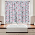 thumbnail image 2 of Ambesonne Cherry Blossom Kitchen Curtains, Inspirational Garden, 55"x39", Pale Blue Redwood Pink, 2 of 3
