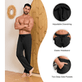 thumbnail image 2 of ANLIQI Mens Pajama Pants Rayon Made from Bamboo Soft Comfy Lounge Bottoms with Pockets 2 Pack (2Black, XL), 2 of 7