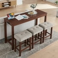 thumbnail image 2 of 59 Inch Bar Table, Dining Table, Sofa Table with Power Outlet, 3 Upholstered Stools, 4 Piece Bar Table and Chair Set for Living Room, 2 of 9