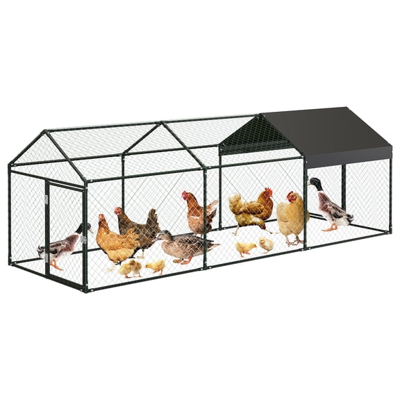 Towallmark 120*40*40 inchs Metal Chicken Coop, Outdoor Heavy Duty Walk-in Chicken Runs for Rabbit Duck