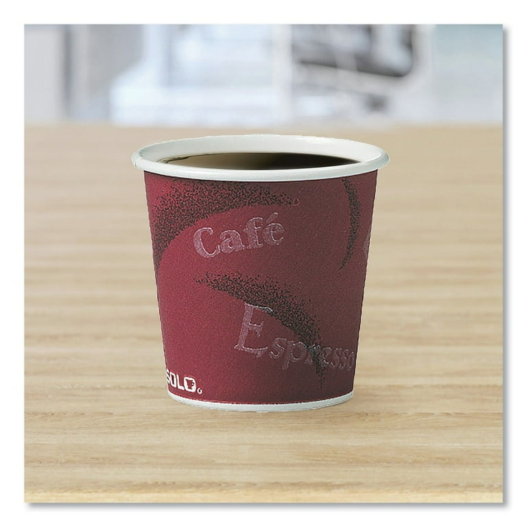 Single-Sided Poly Paper Hot Cups, 4 oz, Bistro Design, 50/Pack, 20 Pack/Carton Single-Sided Poly Paper Hot Cups, 4 oz, Bistro Design, 50/Pack, 20 Pack/Carton