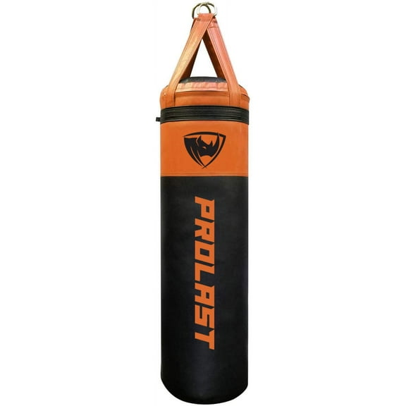 PROLAST Heavy Punching Bag 4 FT 80 LB - Banana Bag Great for Kickboxing, MMA and Muay Thai. Two-Toned (Black and Orange)