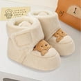 thumbnail image 2 of Otqutp Baby Boys Fuzzy Thick House Booties Sherpa Faux Fu𝗿 Lined Cozy Warm Home Slippers New Born Soft First Walking Shoes, 2 of 9