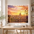 thumbnail image 5 of European City Skyline in Golden Sunset with Cathedral Dome Romantic Vintage for Home Lovers Cityscape Wall Art Housewarming Gift Tapestry Wall Hanging for Bedroom and Living Room, 5 of 7