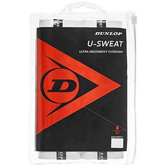 Dunlop Sports U Sweat Tennis Overgrip, 12 grip Bag, White