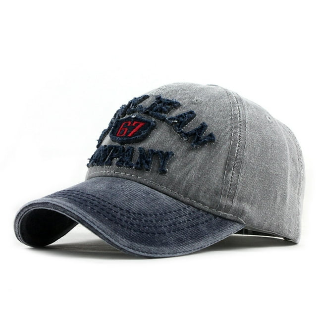 Chapeau de Baseball en Denim Brodé Décontracté en Coton Unisexe