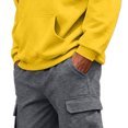 thumbnail image 6 of Mens Hoodie Tracksuit 2 Piece Sweatsuit Long Sleeve Hooded Sweatshirt and Drawstring Waist Sweatpants Jogging Matching Sets with Pockets Yellow M, 6 of 8