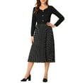 thumbnail image 2 of Allegra K Women's Sweetheart Neck Satin Long Sleeve Elegant Casual Work Blouse Top, 2 of 5
