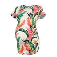 thumbnail image 2 of Smallshow Women's Short Sleeve Maternity Shirt Side Ruched Pregnancy Tunic T-Shirt 3-Pack, 2 of 7