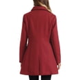 thumbnail image 3 of INSPIRE CHIC Women's Peter Pan Collar Single Breasted Mid Length Overcoat, 3 of 5