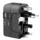 thumbnail image 1 of Adaptador de enchufe de viaje universal con 2 puertos USB, cargador de CA para viajes internacionales, convertidor para AU, EE. UU., RU y UE, cargador USB nuevo., 1 of 5