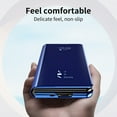 thumbnail image 6 of Allytech Plating Mirror Flip Case for Samsung Galaxy Z Fold6 2024, Luxury PU Leather & Hard PC Slim Lightweight Cover with Kickstand, Comfortable Grip Shockproof Full Protective Case, Blue, 6 of 7