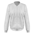 thumbnail image 5 of Duoif Womens Jacket, Women's Solid Color Zipper Jacket Baseball Collar Casual Jacket Casual Jackets for Women White XXXL, 5 of 6