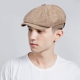 thumbnail image 5 of Jiibva Men's Breathable Octagonal Cap Vintage Newsboy Hat Casual Beret Hat Fashion Hip Hop Cap Street Cap for Spring Summer, 5 of 7