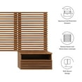 thumbnail image 5 of Modway Render Wall Mount King Headboard and Modern Nightstands in Walnut, 5 of 7