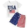 thumbnail image 3 of VOUZZA Boys Independence Day Outfit 4th of July Short Sleeve Shirt and Shorts 2-Piece Set Patriot Holiday Clothes Kids, 3 of 3