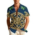 thumbnail image 2 of Blusa y camisa hawaiana de manga corta con cuello vuelto para hombre, camisa unisex de verano para playa, informal, de manga corta, con botones, ropa estampada para el Día de San Patricio, blusa para, 2 of 8