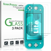 Nintendo Switch Lite Screen Protector (3 Pack), amFilm Premium Tempered Glass Screen Protector Film for Nintendo Switch Lite (2019)
