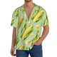 thumbnail image 1 of Fotbe Fresh Sweet Corn Camisa Estampada de Manga Corta para Hombre, Casual de Verano, Estilo Playero, Sin Arrugas-Small, 1 of 5