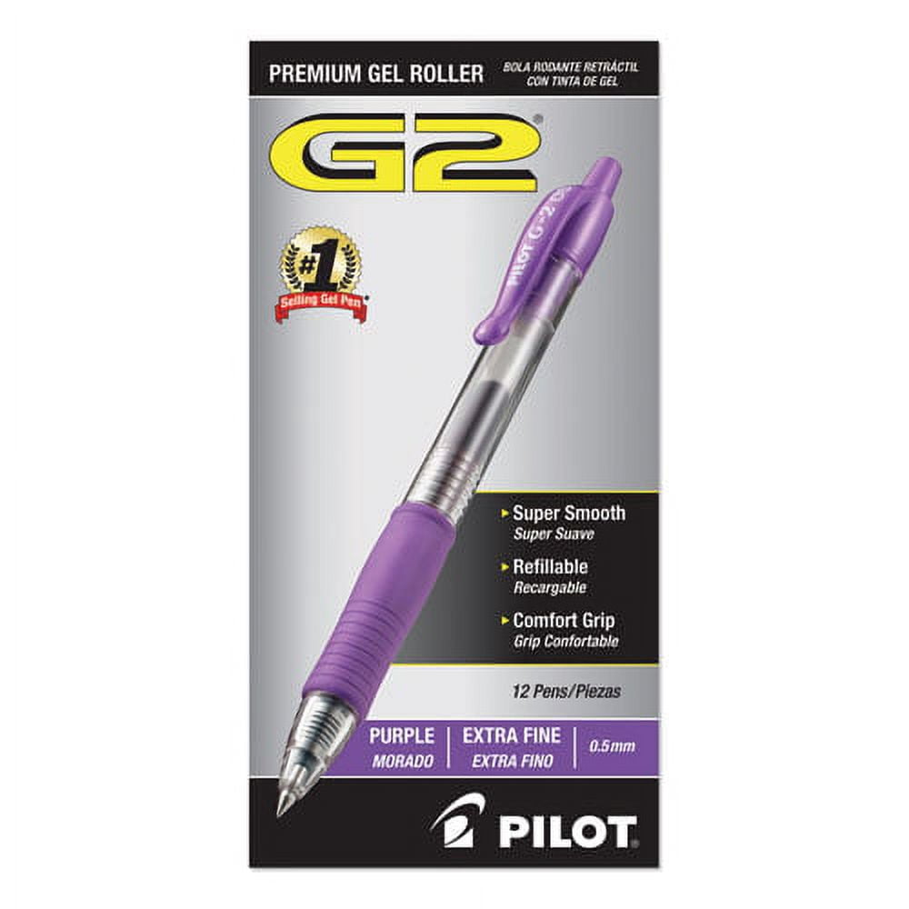 G2 Premium Gel Pen, Retractable, Extra-Fine 0.5 Mm, Purple Ink, Smoke Barrel, Dozen | Bundle of 5 Dozen