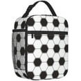 thumbnail image 2 of Black And White Soccer Funny Football Portable Lunch Bag Insulated Lunch Box Reusable Totes For Women Men Work Picnic Camping, 2 of 6