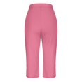 thumbnail image 7 of Stamzod Capri Leggings for Women Summer Solid Color High Waisted Stretch Leggings Casual Slim Fit Plus Size Capris for Women Pink C L, 7 of 7