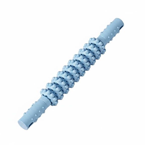 Solace Muscle Roller Stick Blue 10-wheel Spiked Massage Tool Portable Deep Tissue Pain Relief for Fitness