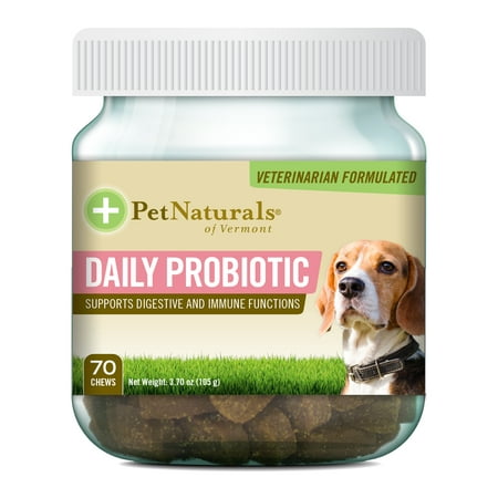 Pet Naturals of Vermont Daily Probiotic for Dogs, Digestive Health Supplement, 70 Bite-Sized