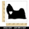thumbnail image 2 of Shih Tzu Dog with Heart Square Rubber Stamp Stamping Scrapbooking Crafting - Small 1.25in, 2 of 7