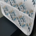 thumbnail image 3 of Geometric Microwave Oven Cover, Tribal Motifs Formed Triangles in Continuous Style Cold Soft Colors, Water Resistant Organizer with Pockets for Kitchen, 36" x 12", Pale Sepia Slate Blue, by Ambesonne, 3 of 4