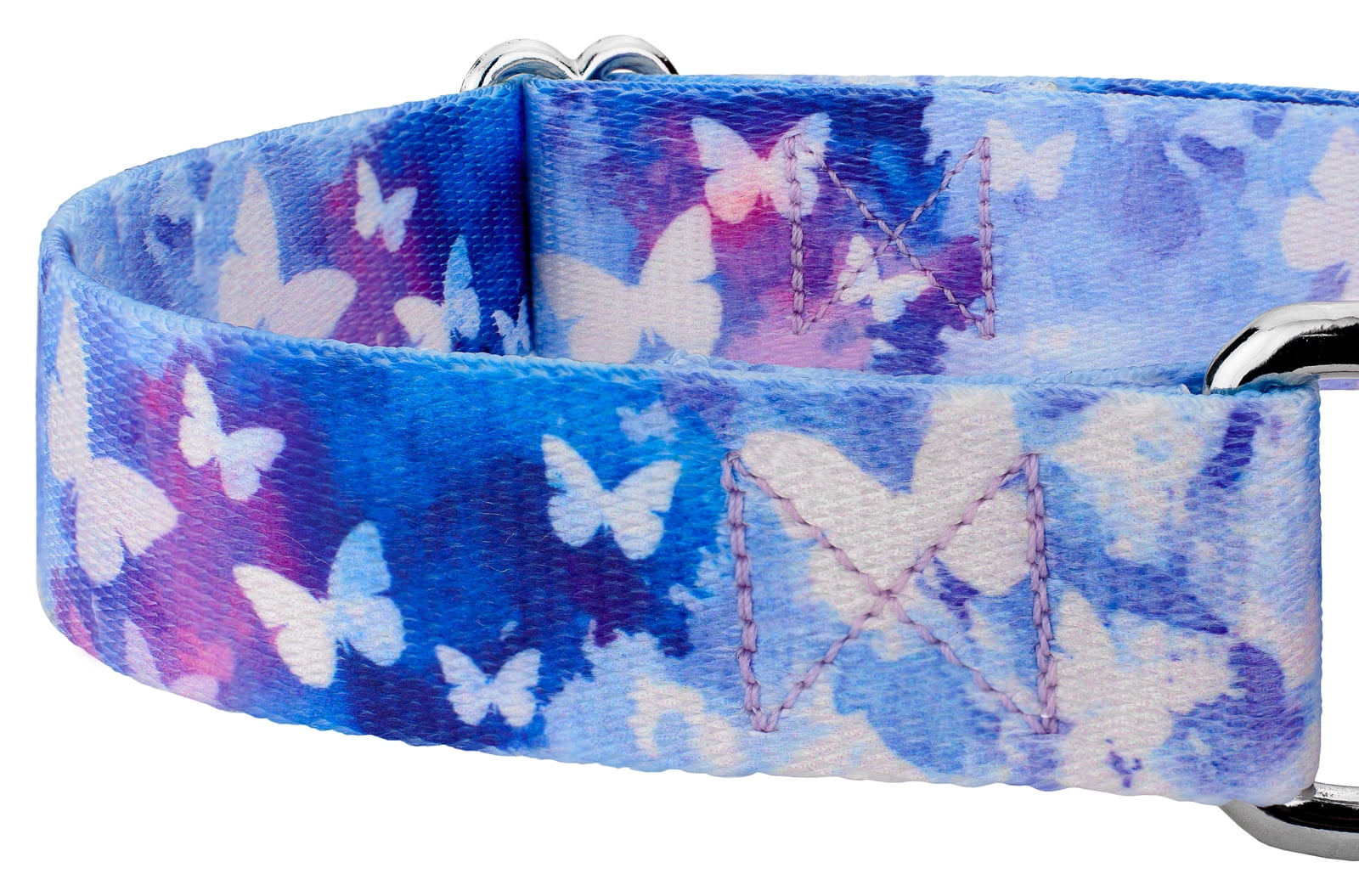 Country Brook Petz® Watercolor Butterflies Martingale Dog Collar and Leash, Large