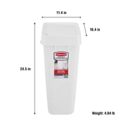 Rubbermaid Kitchen Trash Can, 12.2 Gallon Plastic Touch Top Garbage Bin with Lid, White