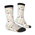 thumbnail image 3 of Uemuo Wildflower Watercolor Pattern Women's Crew Socks, Soft Durable Breathable Moisture-Wicking with Odor Control Cotton socks, 3 of 9